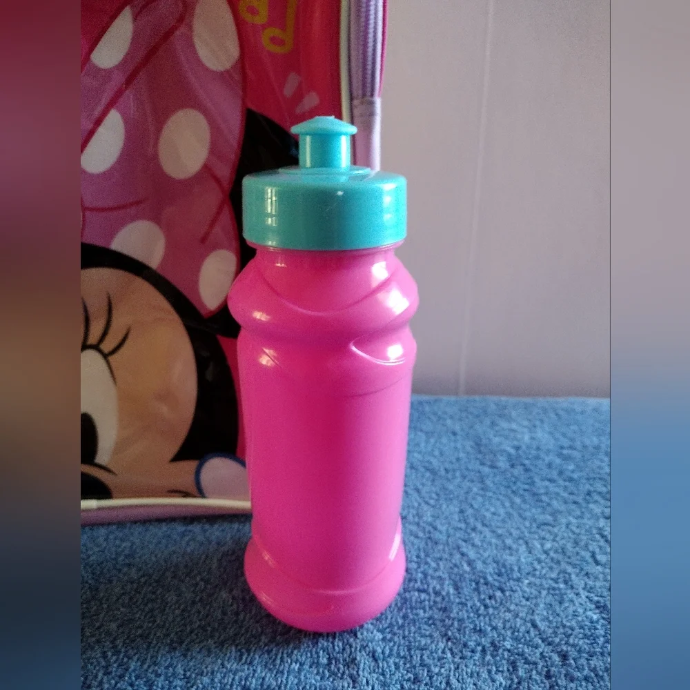 Disney Pink WOW Minnie Mouse Backpack with Matching Pink Bottle